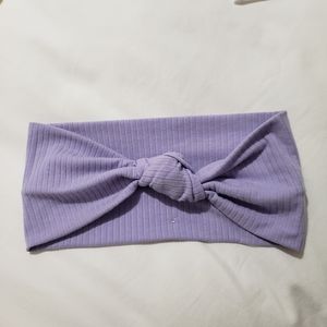 Purple Cotton Ribbed Knot Headband or Headwrap